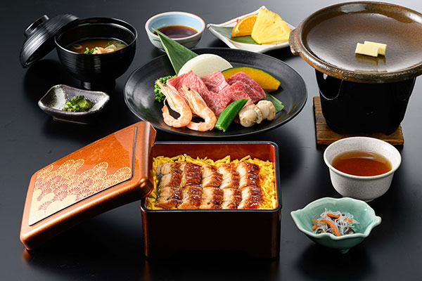 うな重と海鮮国産牛鉄板焼き御膳