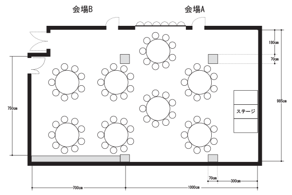 パーティスタイル着席（円卓）